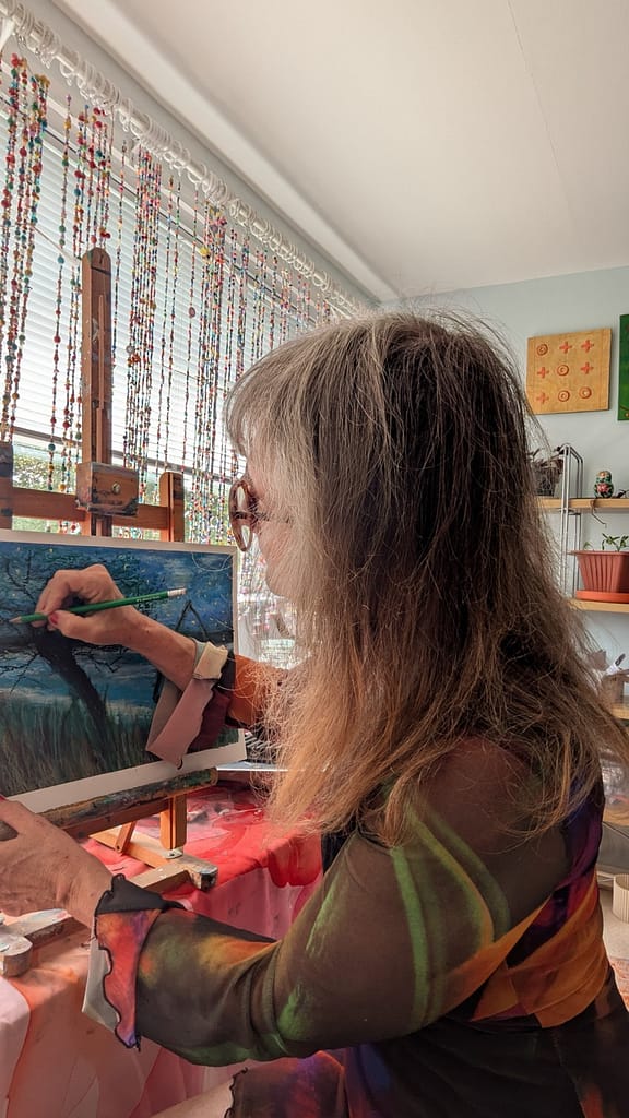 laura in her art studio